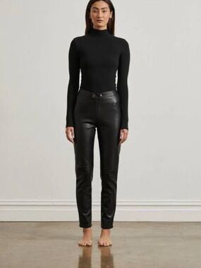 One Mile Black Faux Leather Pants